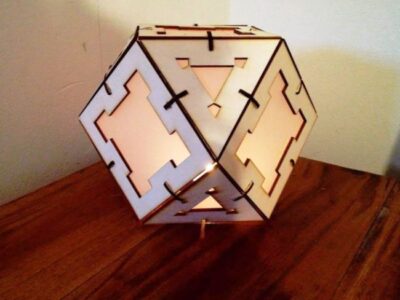 Wooden Cuboctahedron Lamp