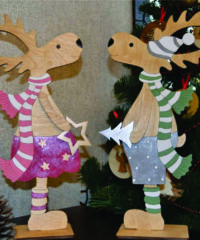 Wooden Deer Christmas Ornaments