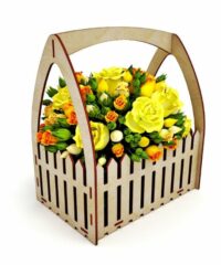Wooden Fence Flower Basket