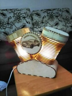 Wooden Harley Davidson Lamp Nightlight