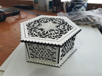 Wooden Hexagon Openwork Box 3mm