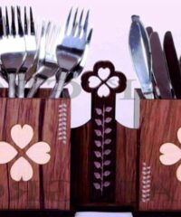 Wooden Kitchen Utensil Holder Cutlery Organizer Spoon Stand