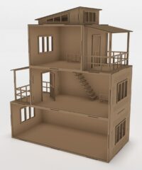 Wooden Modern Dollhouse 3mm