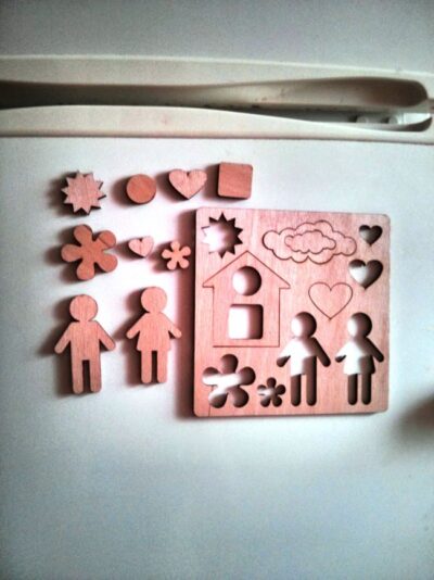 Wooden Puzzle Modern Educational Toys For Kids Laser Cutting Template