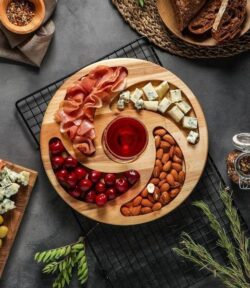 Wooden Round Sectional Plate Menazhnitsa For Nuts Fruits