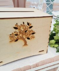 Wooden Wedding Boxes With Slot on Top Money Card
