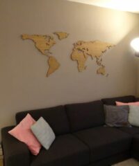 World Map Bamboo Nested 1200x600mm