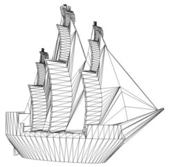 3D illusion led lamp Caribbean Pirate Ship