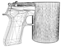 3D illusion led lamp gun shaped cup