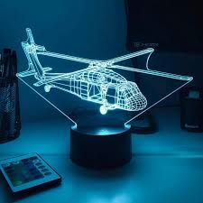 3D illusion led lamp helicopter