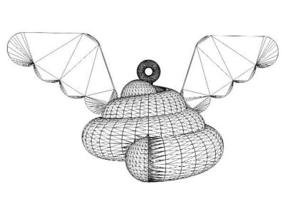 3D illusion led lamp shit with wings