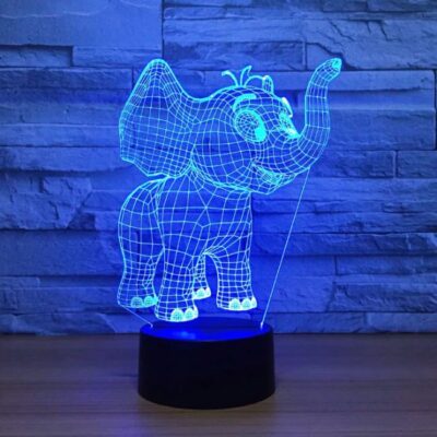 Baby Elephant 3D Night Light Desk Lamp 3D Optical Illusion Lamp