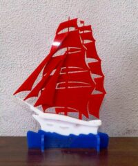 Bright red sails