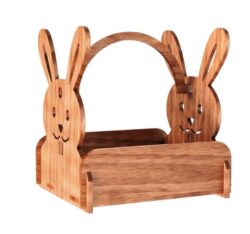 Bunny Shaped Wooden Basket