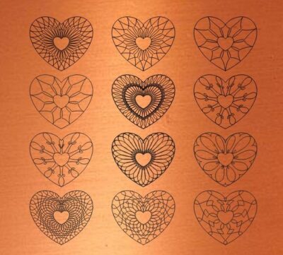 Carved heart pattern