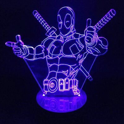 Cool Deadpool 3D illusion table lamp