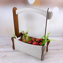 Flower Basket With Hummingbird