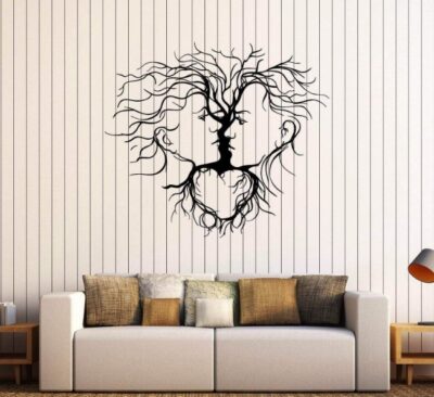 Loving Couple Abstract Tree Wall Decor