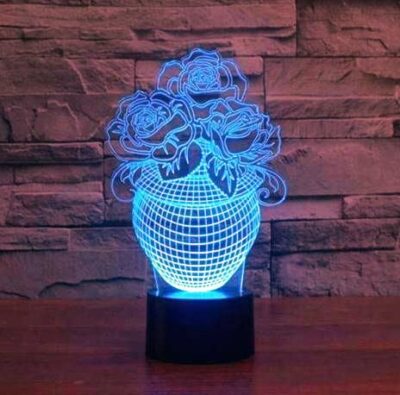 Rose In A Vase 3D Illusion Lamp