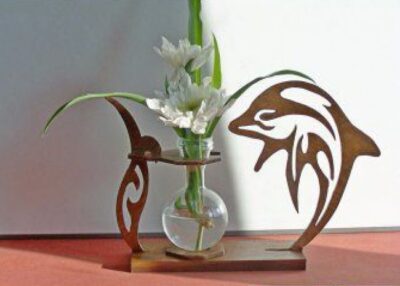 Flower Vase Wooden Stand