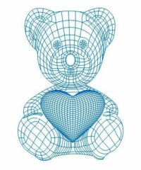 Teddy bear with heart 3d illusion lamp