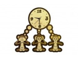 Three monkeys clock