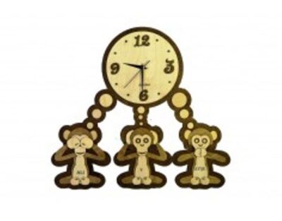 Three monkeys clock