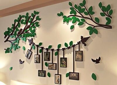 Tree photo frame with bird