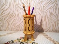 Wood Decorative Pencil Holder