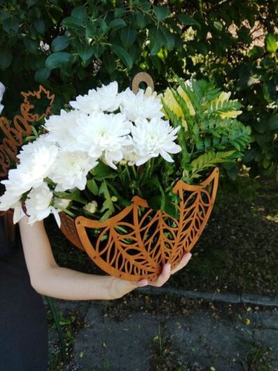 Wooden Decorative Flower Basket
