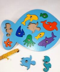 Wooden Fish Peg Puzzle Educational Toy