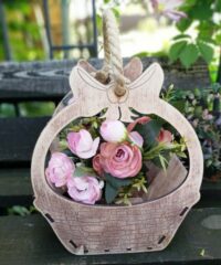 Wooden flower basket