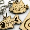Cat and fish Keychains