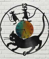 Cat and mouse wall clock