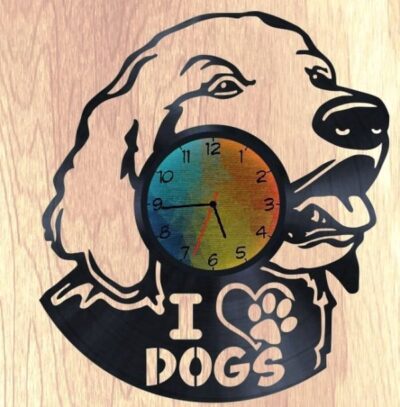 I love dog wall clock