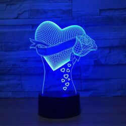Love Heart Rose 3D Illusion Lamp