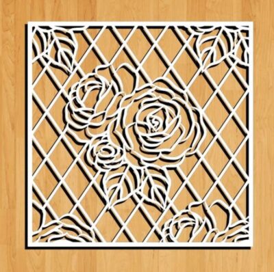 Roses decorated square frame