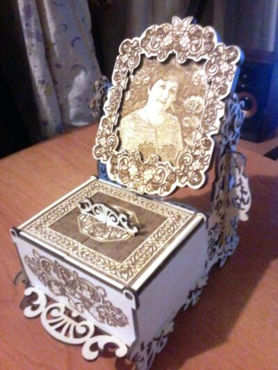 Rotating frame with casket