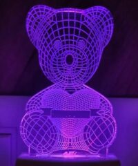 Teddy Bear Heart 3D Illusion Lamp