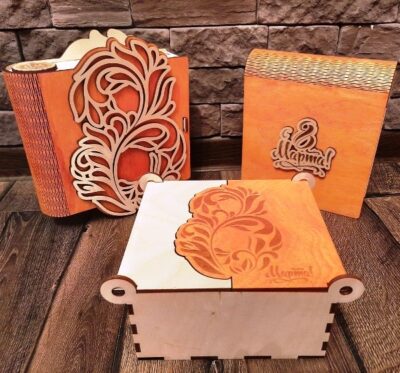 Wooden design box for March 8