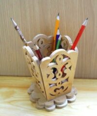 Wooden pencil holder