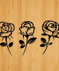 Set of carved roses