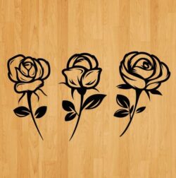 Set of carved roses