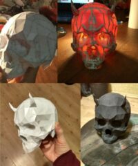 3D paper skull lamp