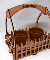 Basket of flower pots