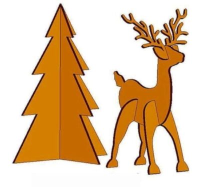 Deer and Christmas tree