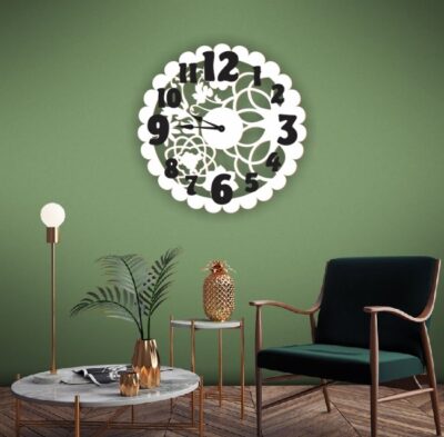 Flower wall clock