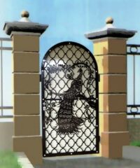 Peacock iron gate