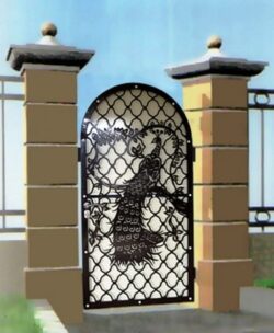 Peacock iron gate