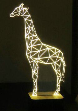3D illusion led lamp giraffe